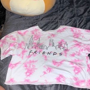 Girls/women’s friends pink tie-dye crop top